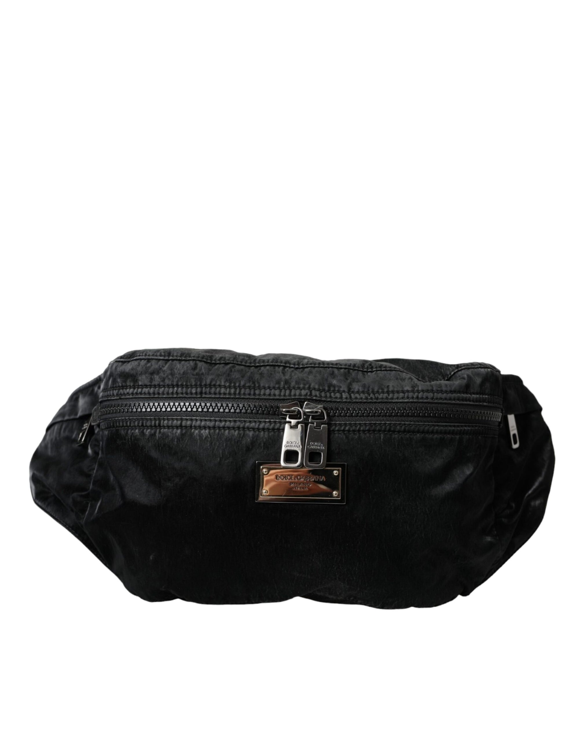 dolce-gabbana-black-nylon-mens-fanny-pack-front