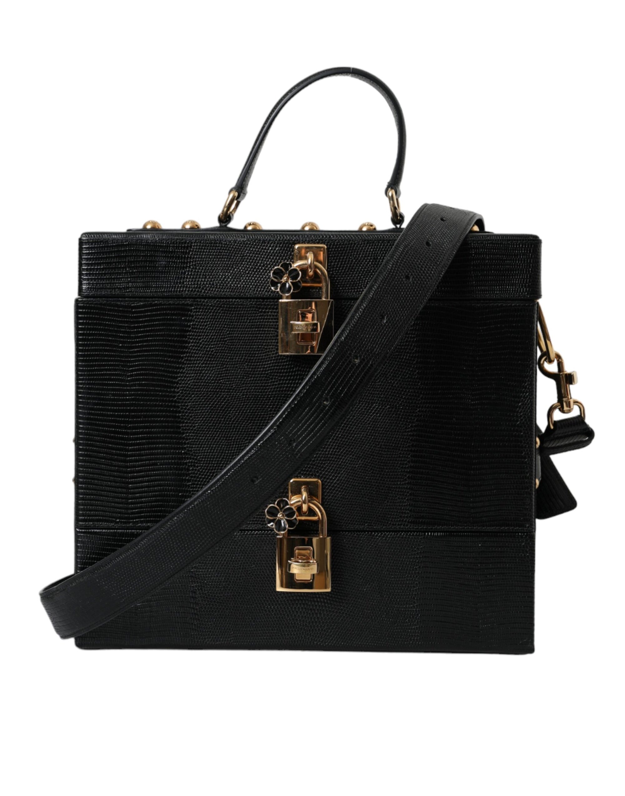 dolce-gabbana-lizard-embossed-box-bag-front-view