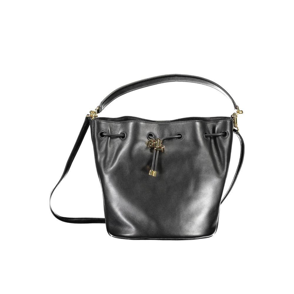 ralph-lauren-black-leather-bucket-handbag-front