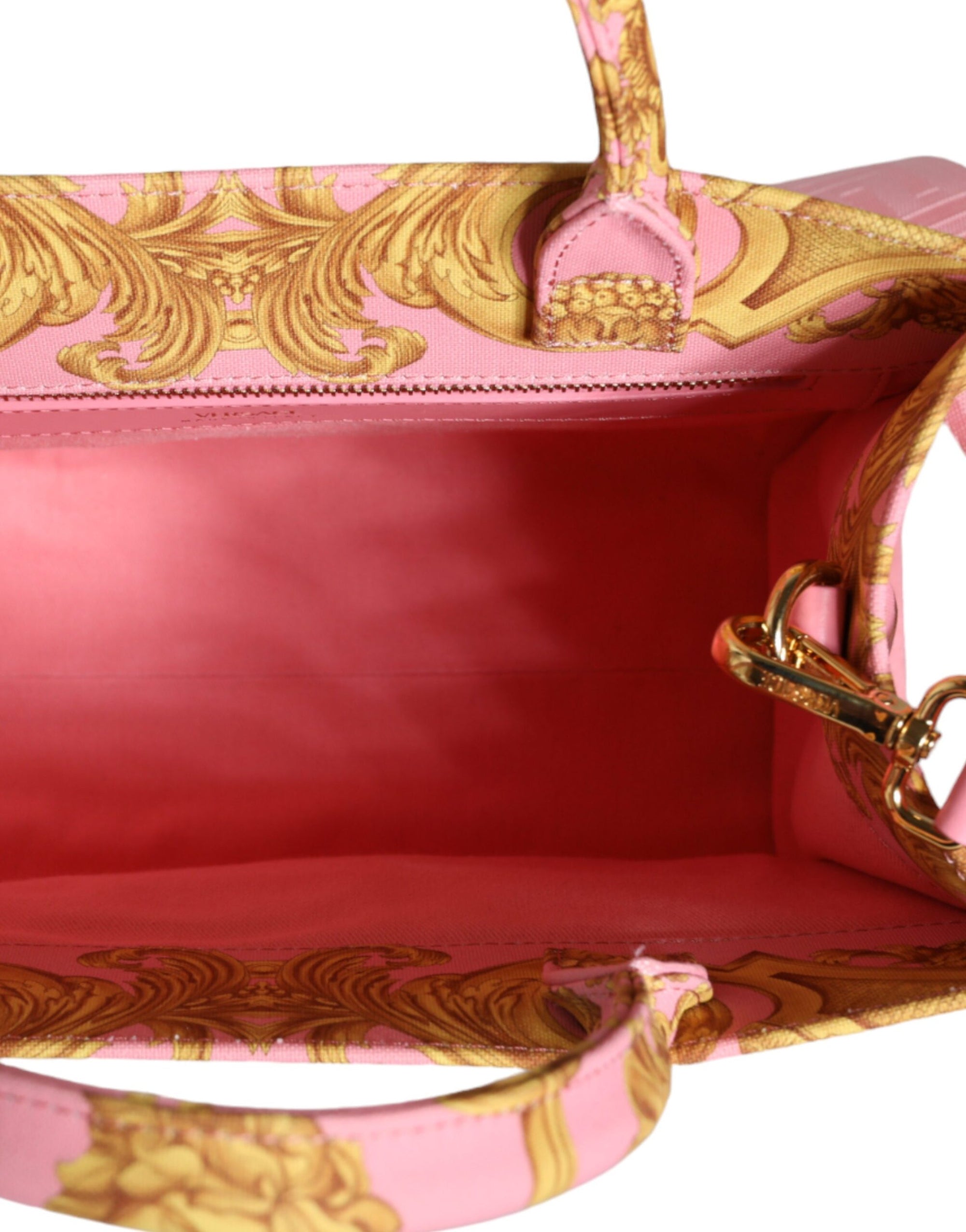 versace-pink-yellow-tote-zipper-pocket