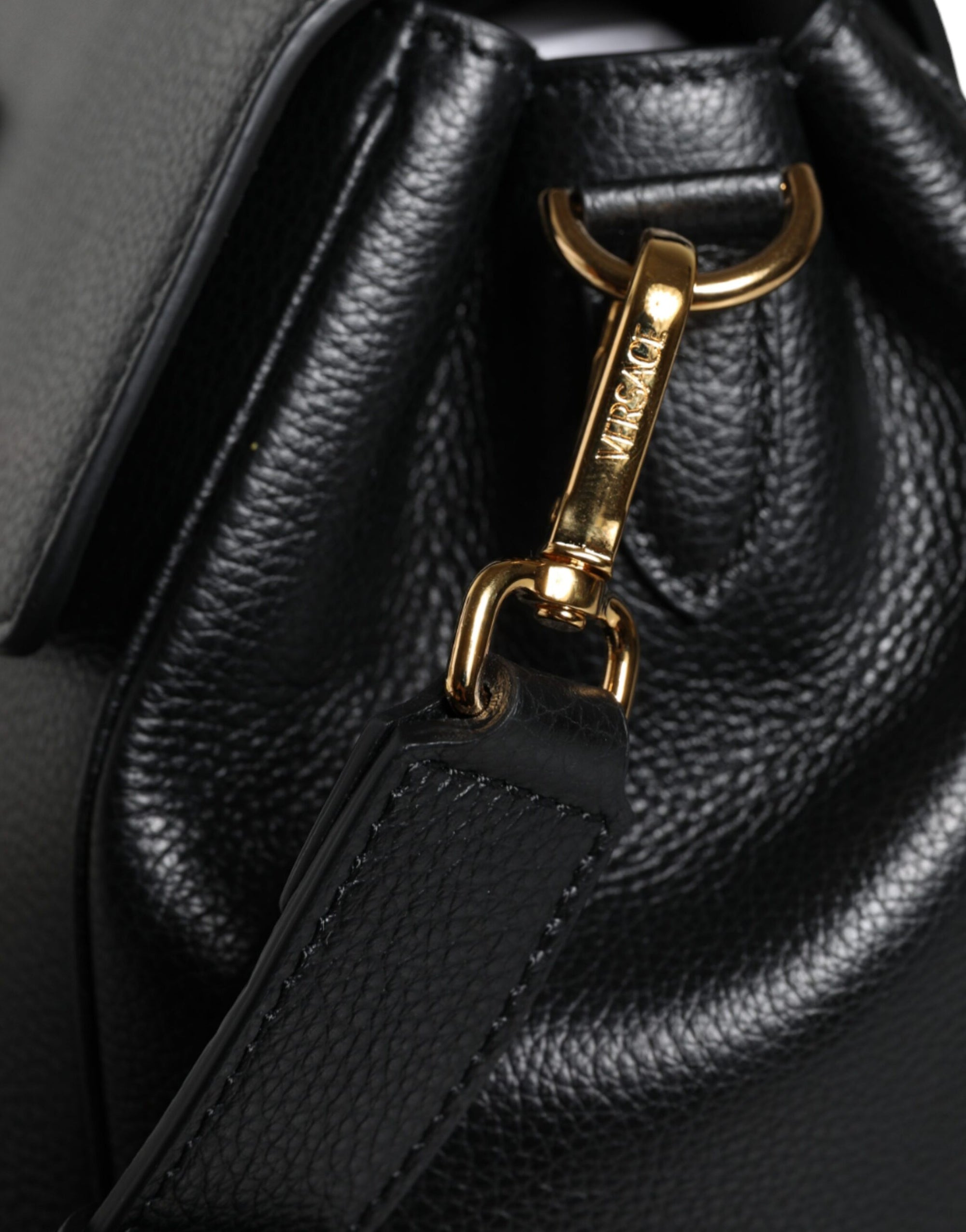 versace-black-grainy-calfskin-leather-crossbody-closeup