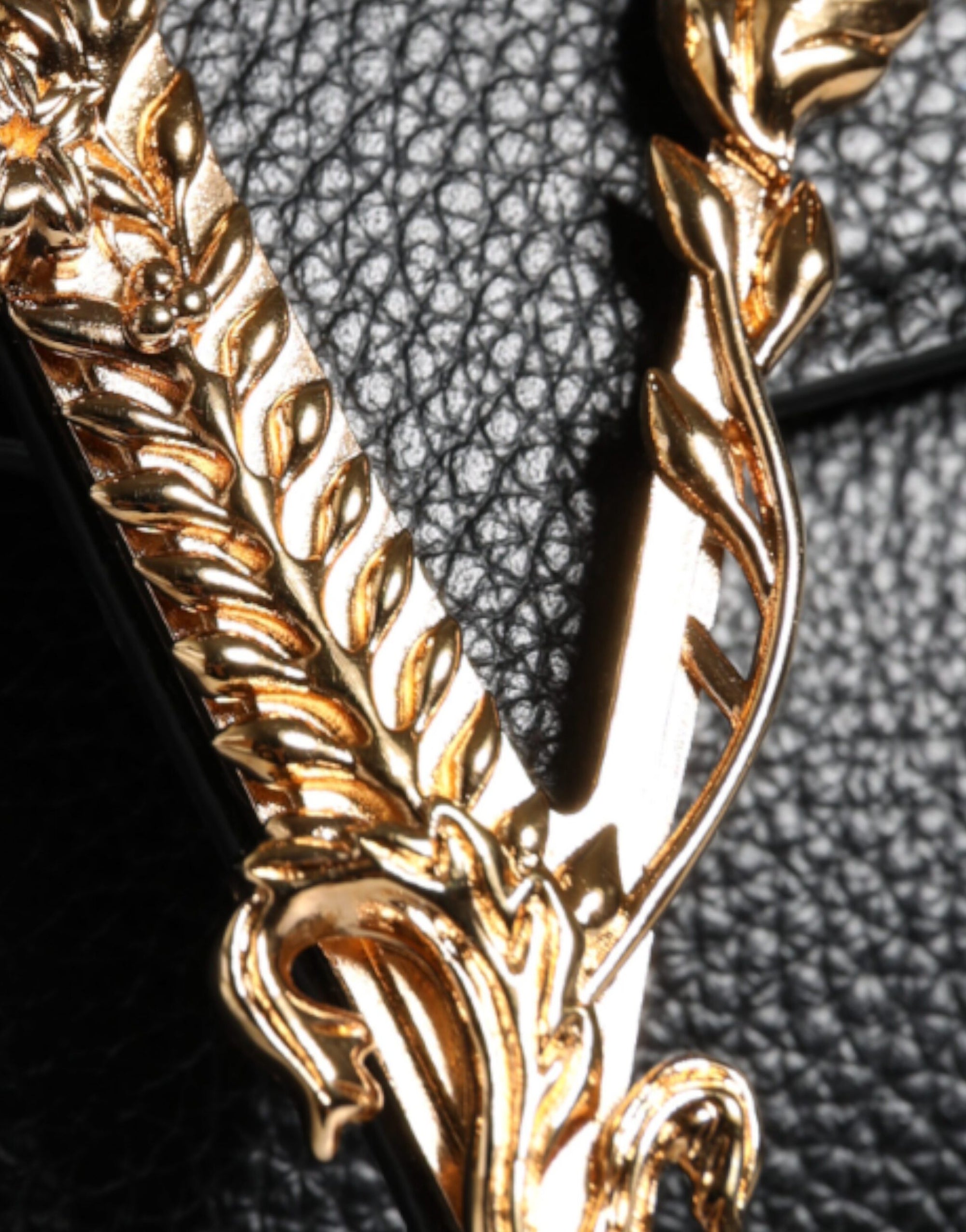 versace-black-grainy-calfskin-leather-closeup