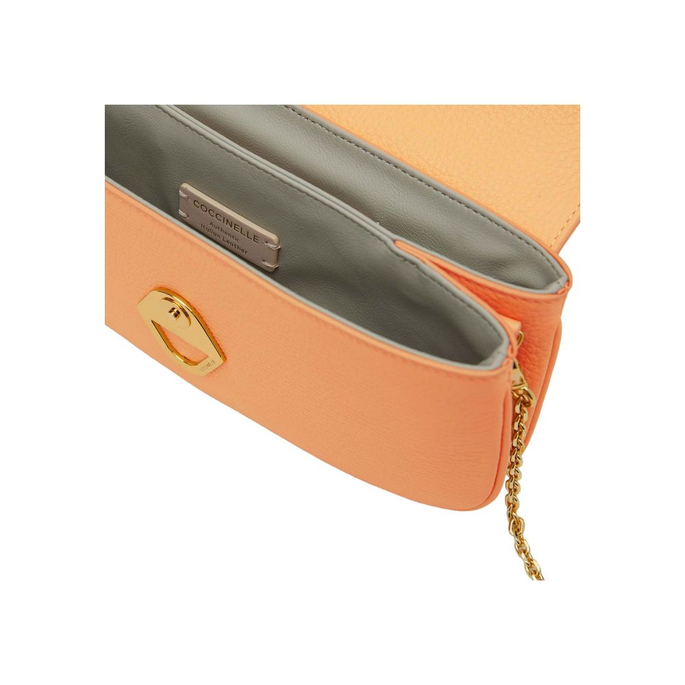 coccinelle-crossbody-purse-orange-detail