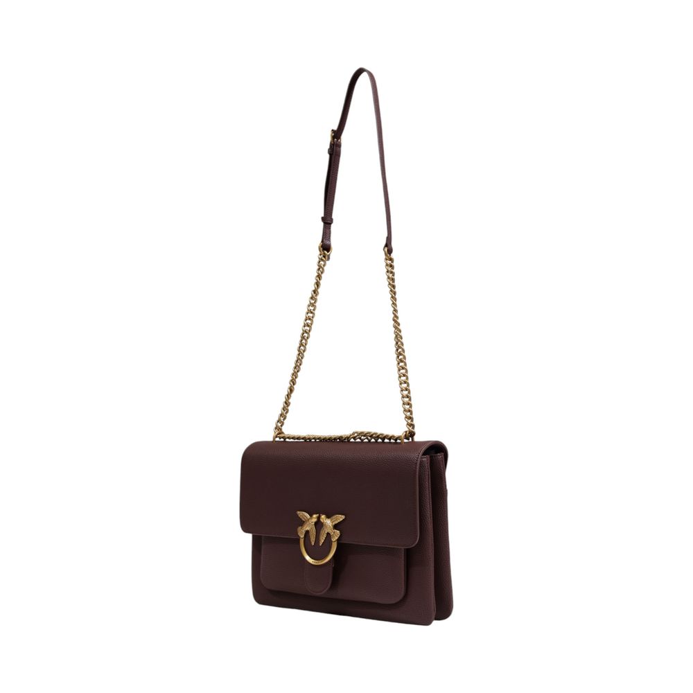 pinko-brown-leather-shoulder-bag-side-angle