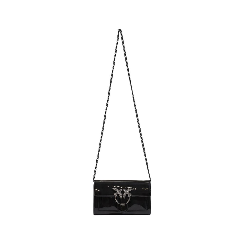 pinko-black-polyester-clutch-front-view