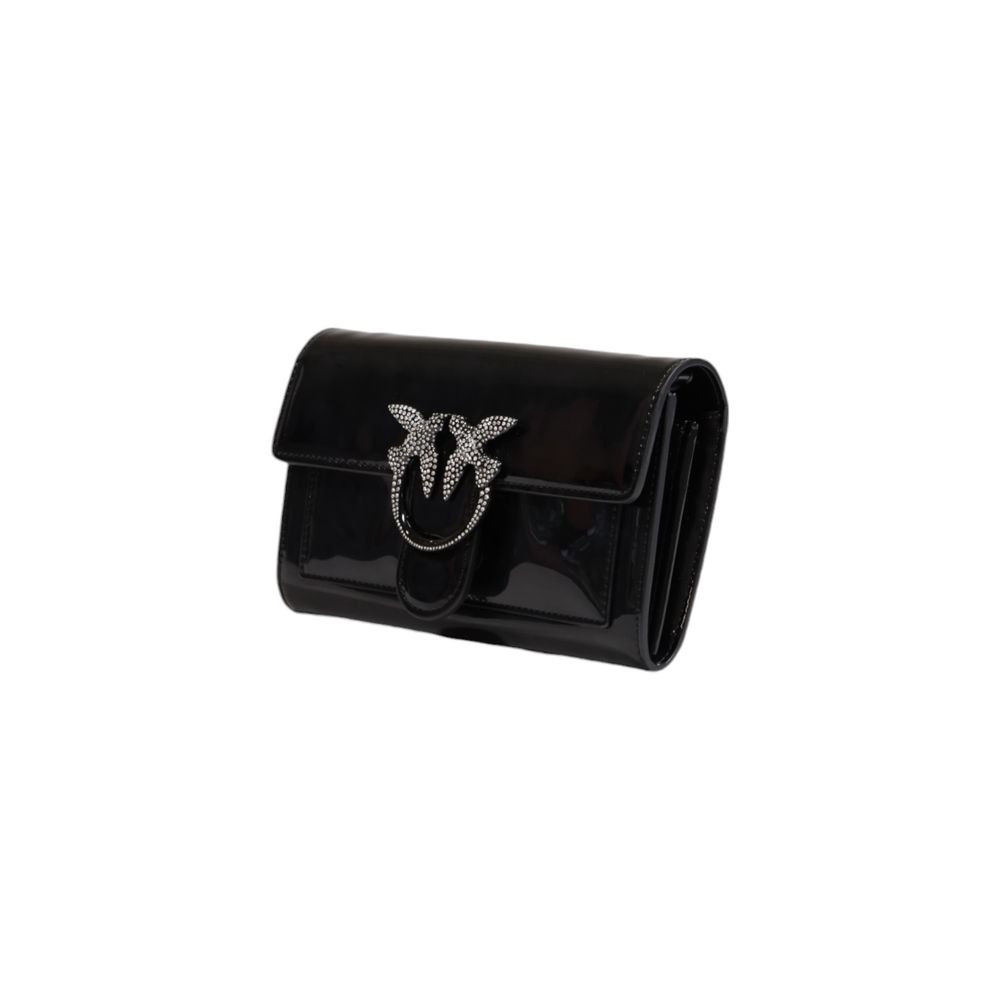 pinko-black-polyester-clutch-side-angle