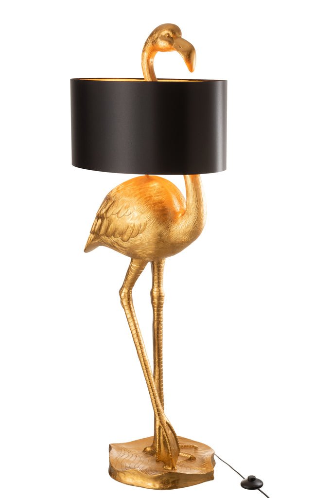 Moderne Gouden Flamingo Vloerlamp | H. 139 cm