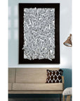 Zilver zwarte 3 dimensionale muurdecoratie - modern - 120 cm