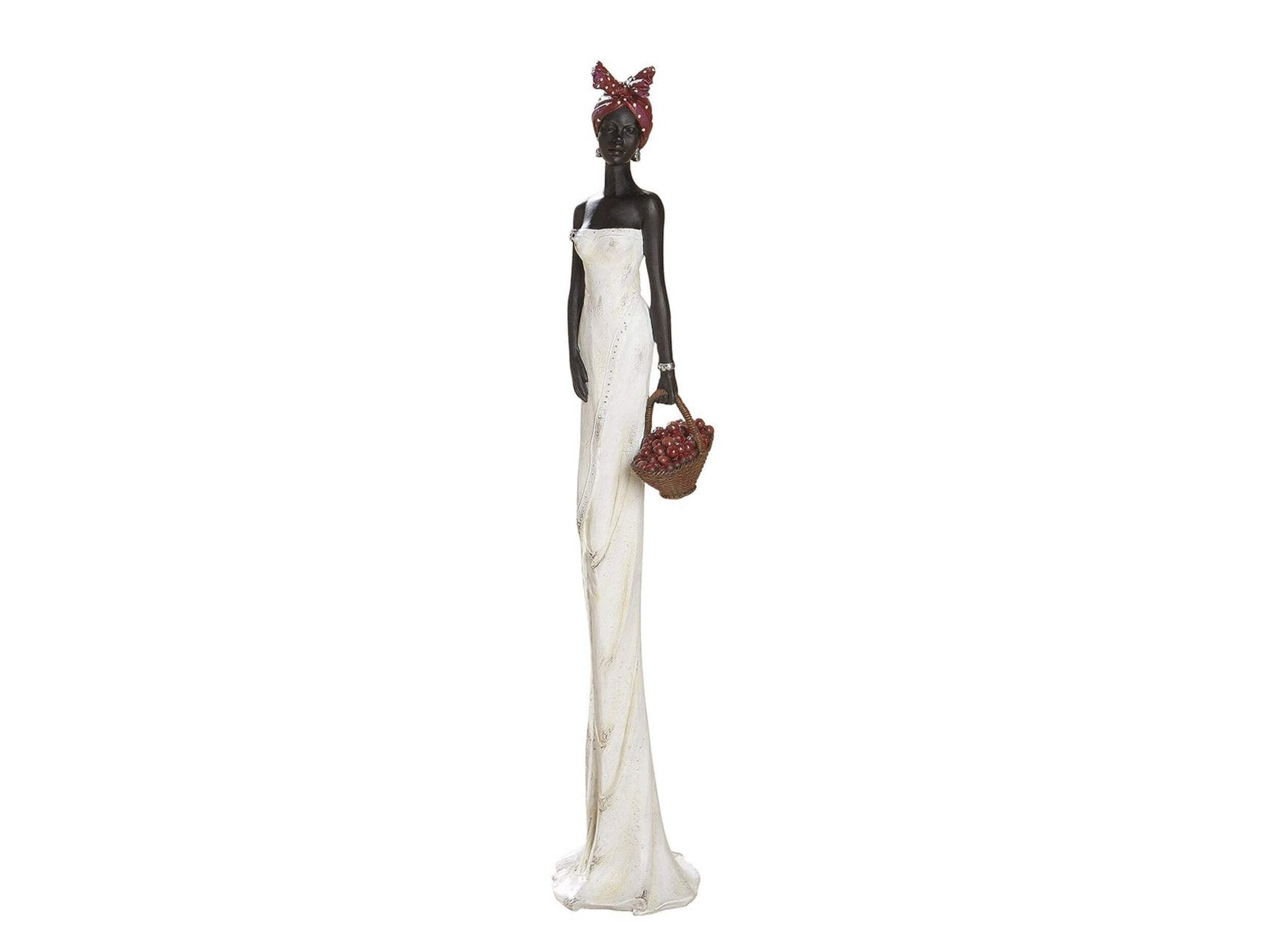 Afrikaanse vrouw met mand sculptuur &quot;Tortuga&quot;