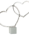 Aluminium hart in hart beeld - Zilver | Heart in heart | H. 47,5 cm