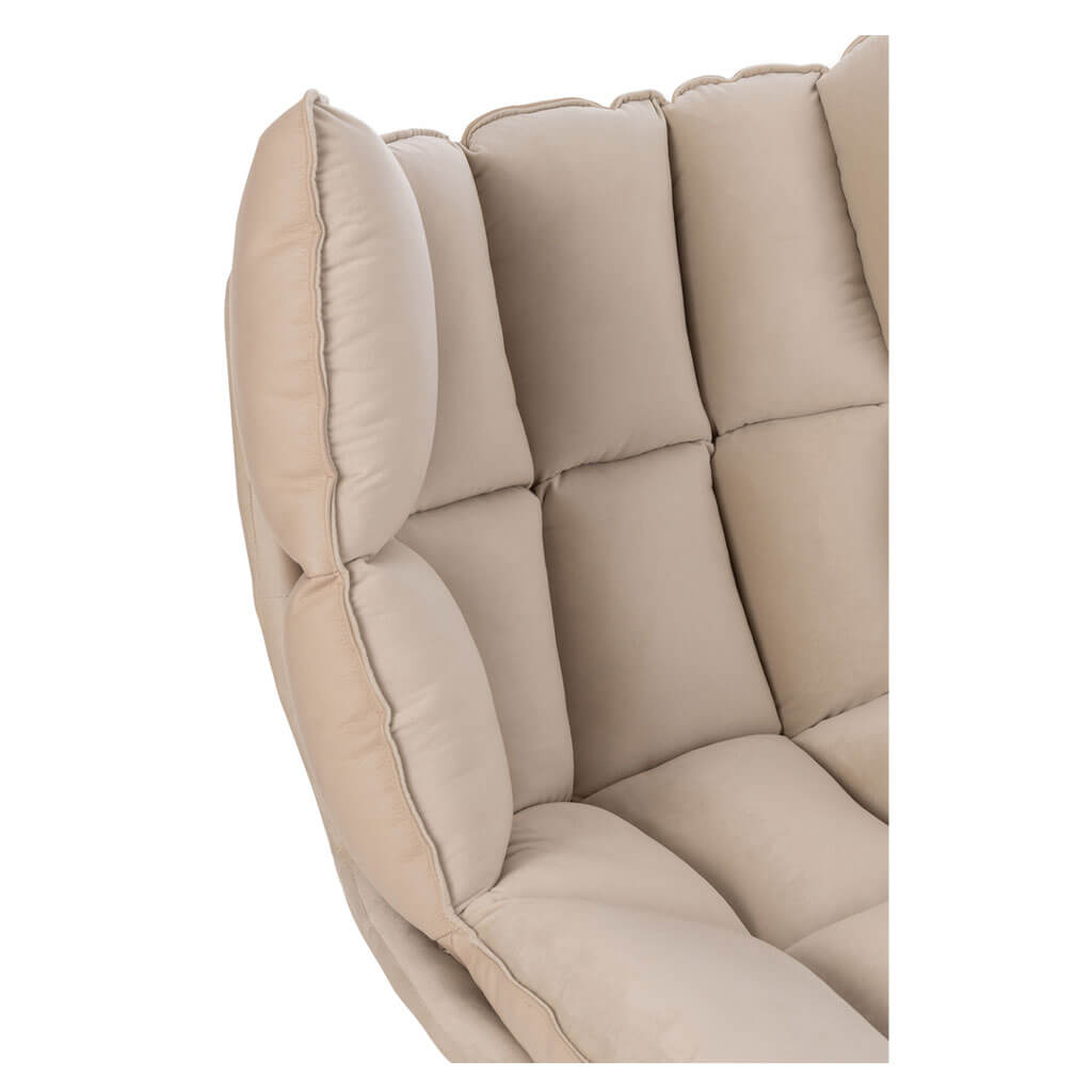 Beige Lounge Chair met kussen: Polyester bekleding detail