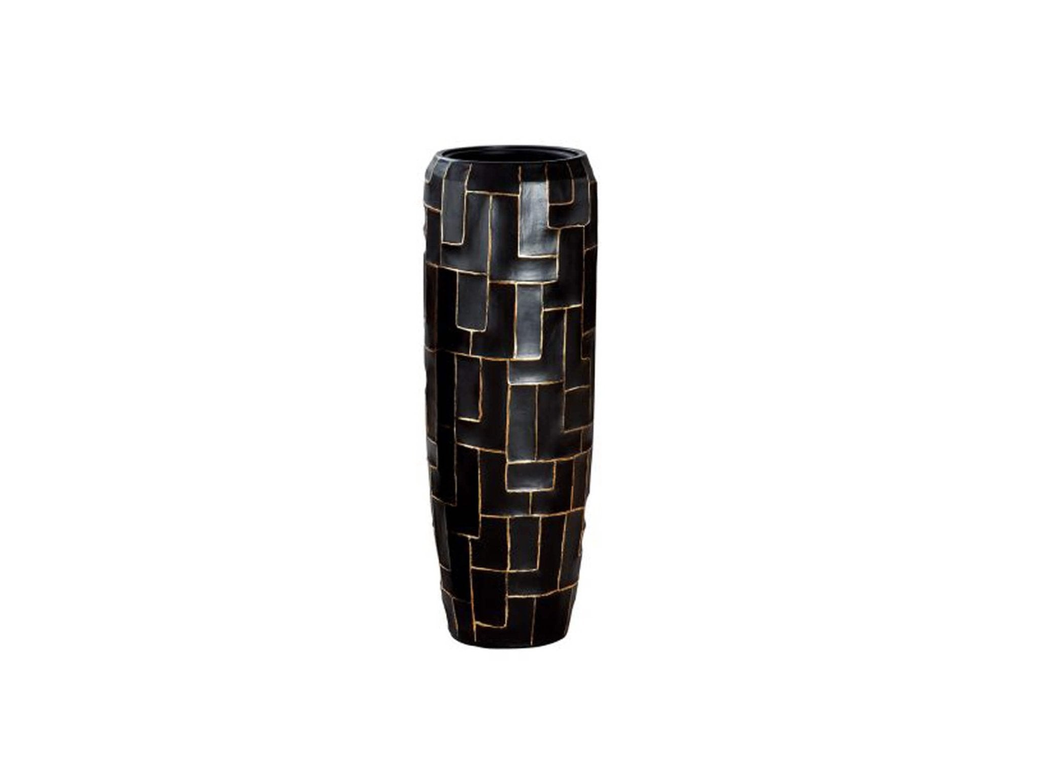Bloempot groot - Zwart | Tetris | H. 100 cm