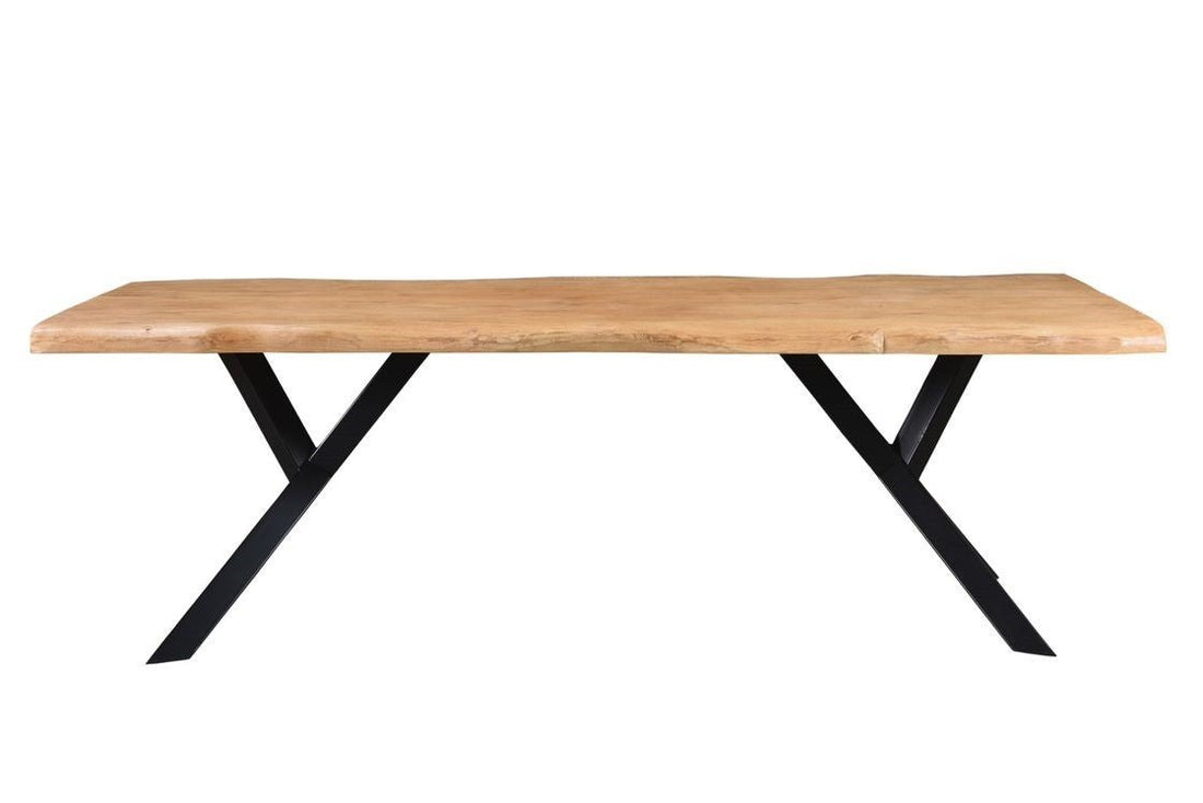 Massief houten eettafel met Y onderstel - Boomstamtafel 180 cm