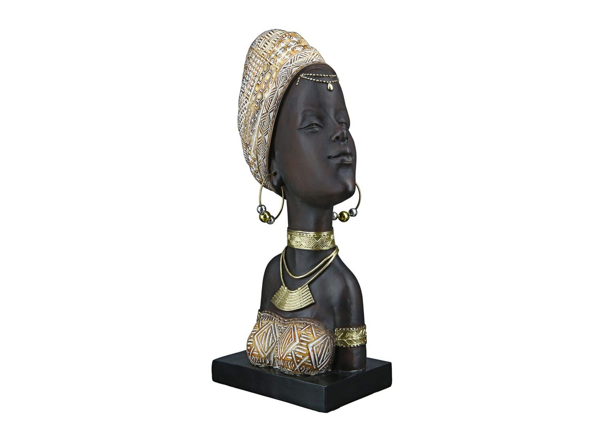 Buste van Afrikaanse vrouw met headwrap | Zola | H. 30 cm