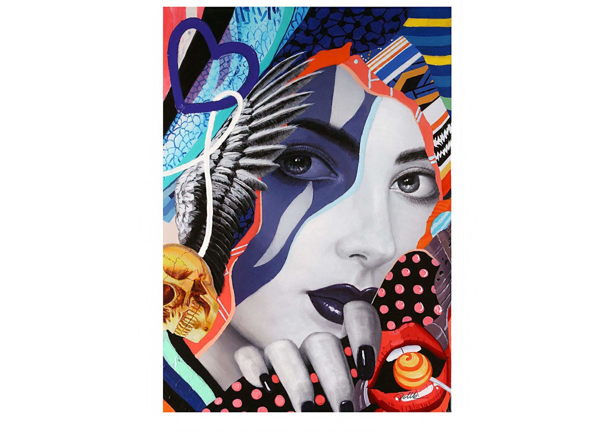 Canvas schilderij - Pop Art Lady | H. 100 cm