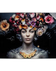 Canvas schilderij - Vrouw met bloemen lauwerkrans | H. 80 cm