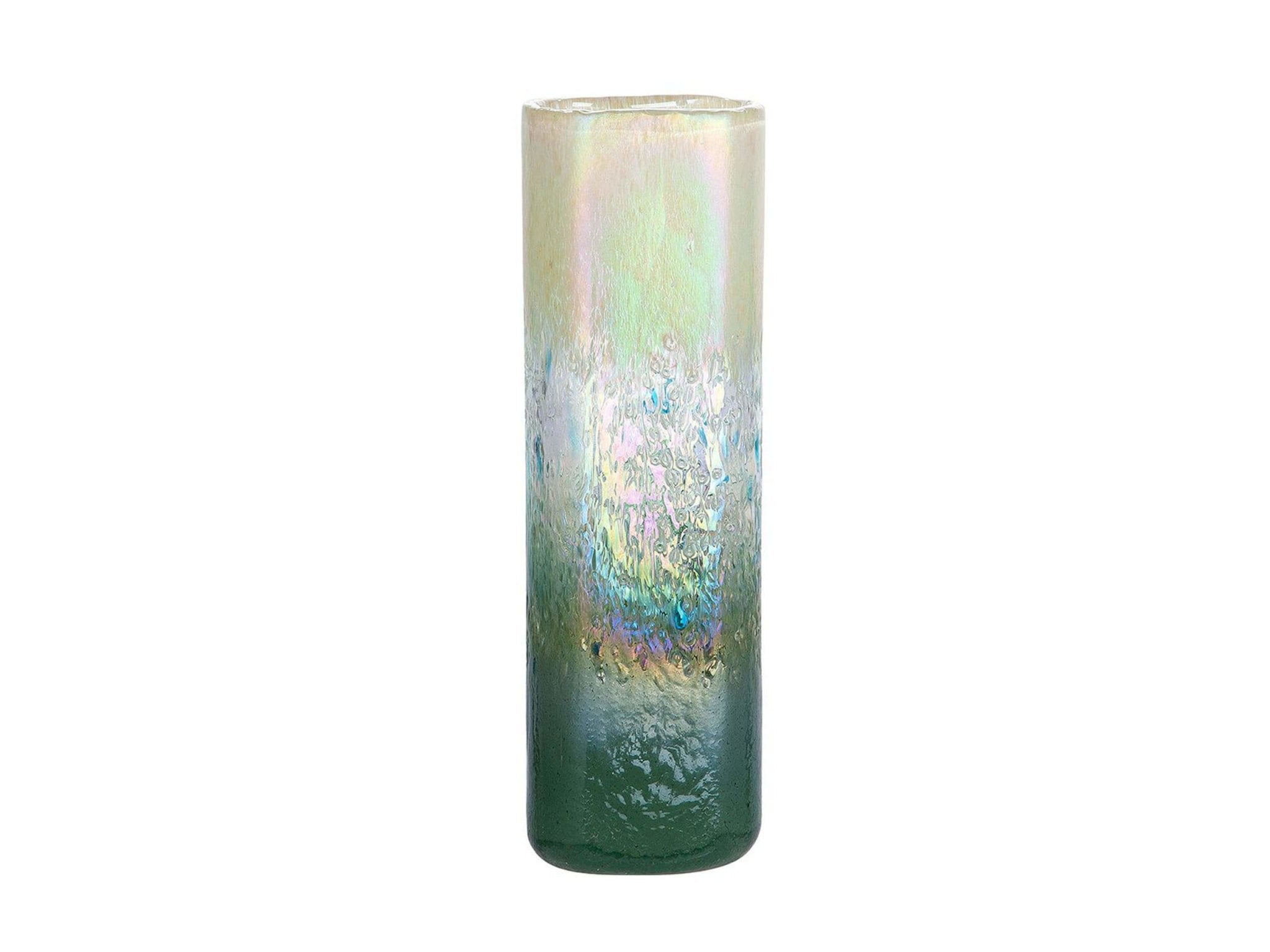 Cilinder vaas - Groen/Parelmoer | Marquis | H. 28 cm