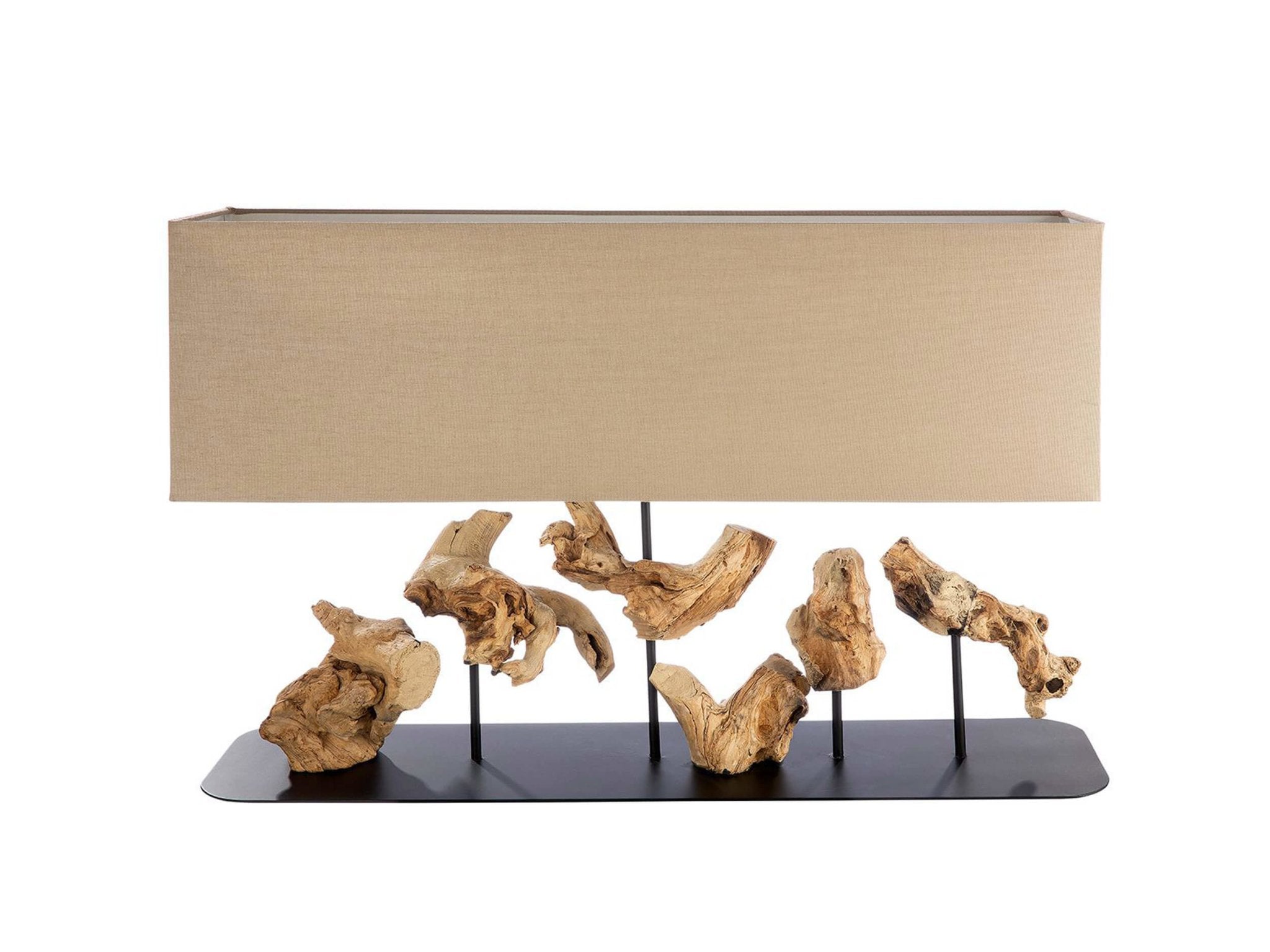 Decoratieve tafellamp hout | Driftwood | H. 53 cm
