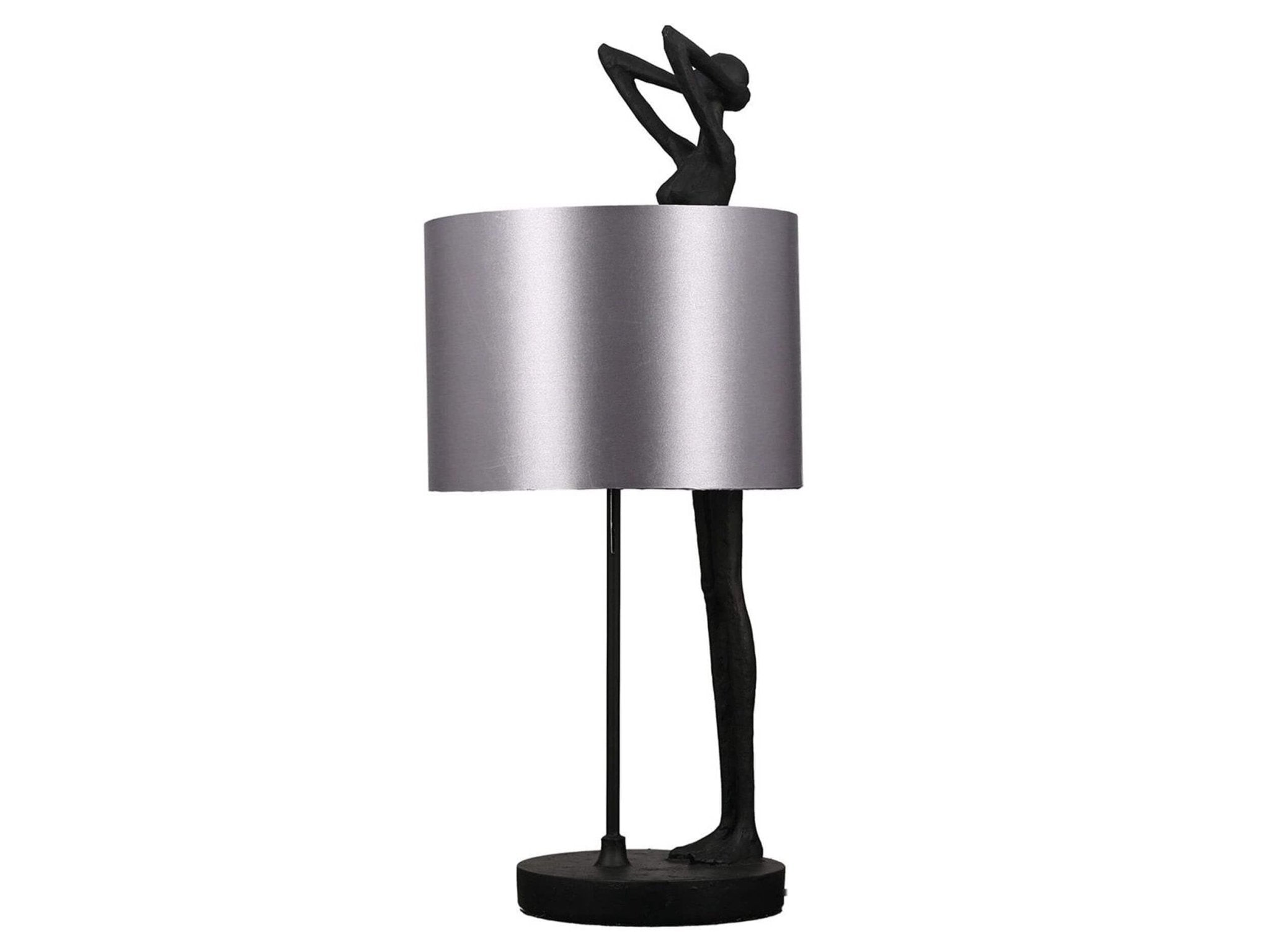 Deco lamp &quot;Lady&quot; zwart, zilver | H. 61 cm