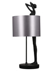 Lampe déco "Lady" noir, argent | H. 61 cm
