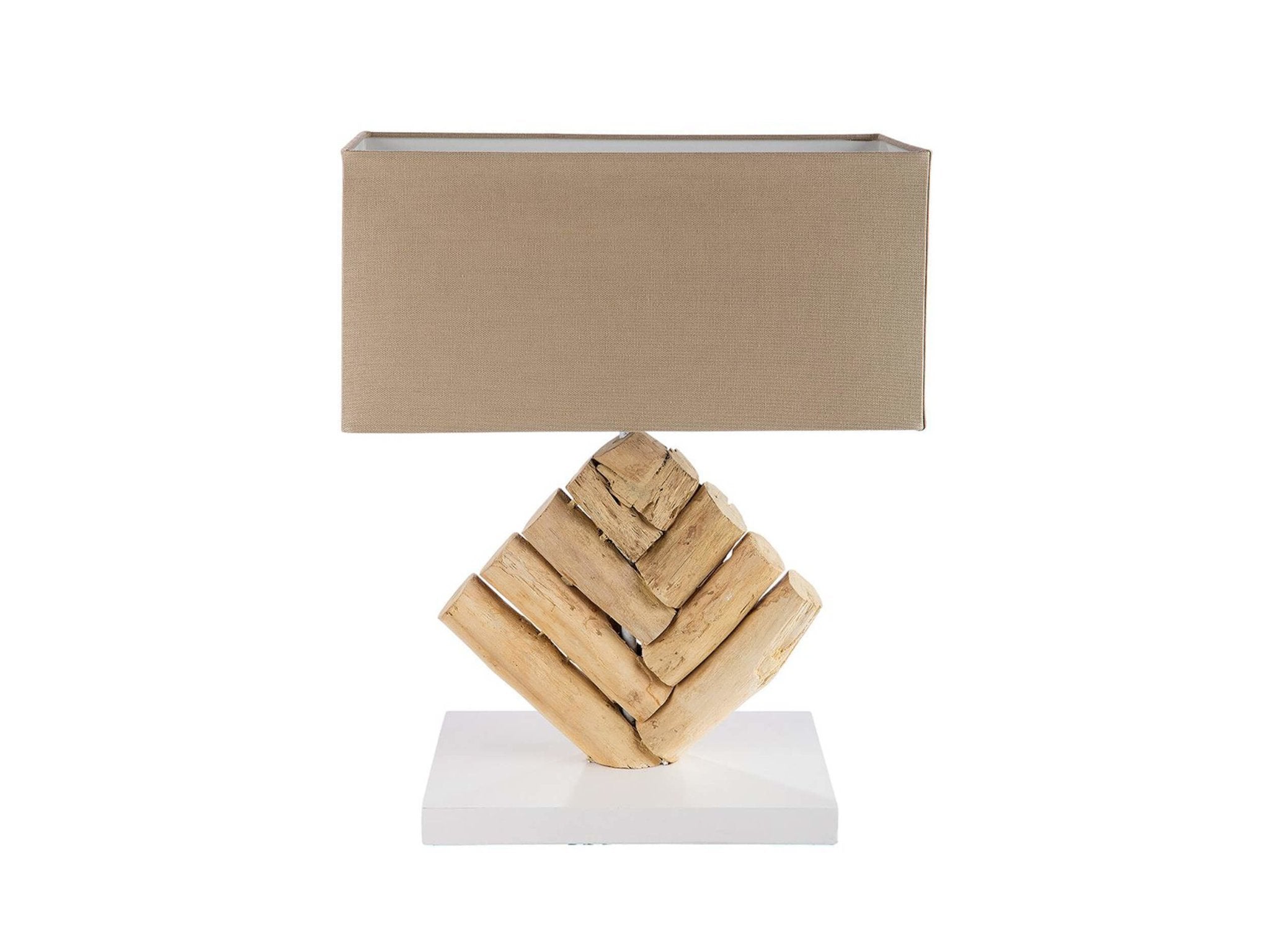 Decoratieve tafellamp hout | Tribe | H. 46 cm