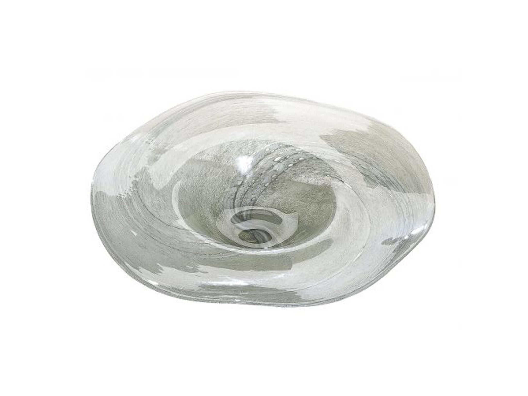 moderne ronde glass art schaal - Glaskunst schaal &quot;Canoso&quot; | Grijs | Ø 44 cm - Glass Art