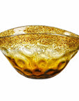 Deco schaal bruin / geel | H.16,5 cm