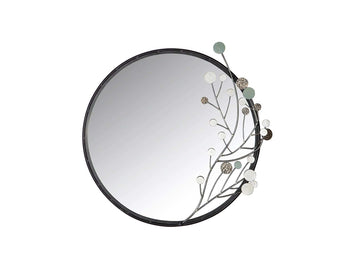 Decoratieve zwarte ronde spiegel | Twig | Ø 65 cm