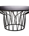 Moderne zwarte salontafel in metaal en glas