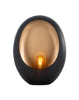 Eivormige tafellamp Lina in zwart en goud