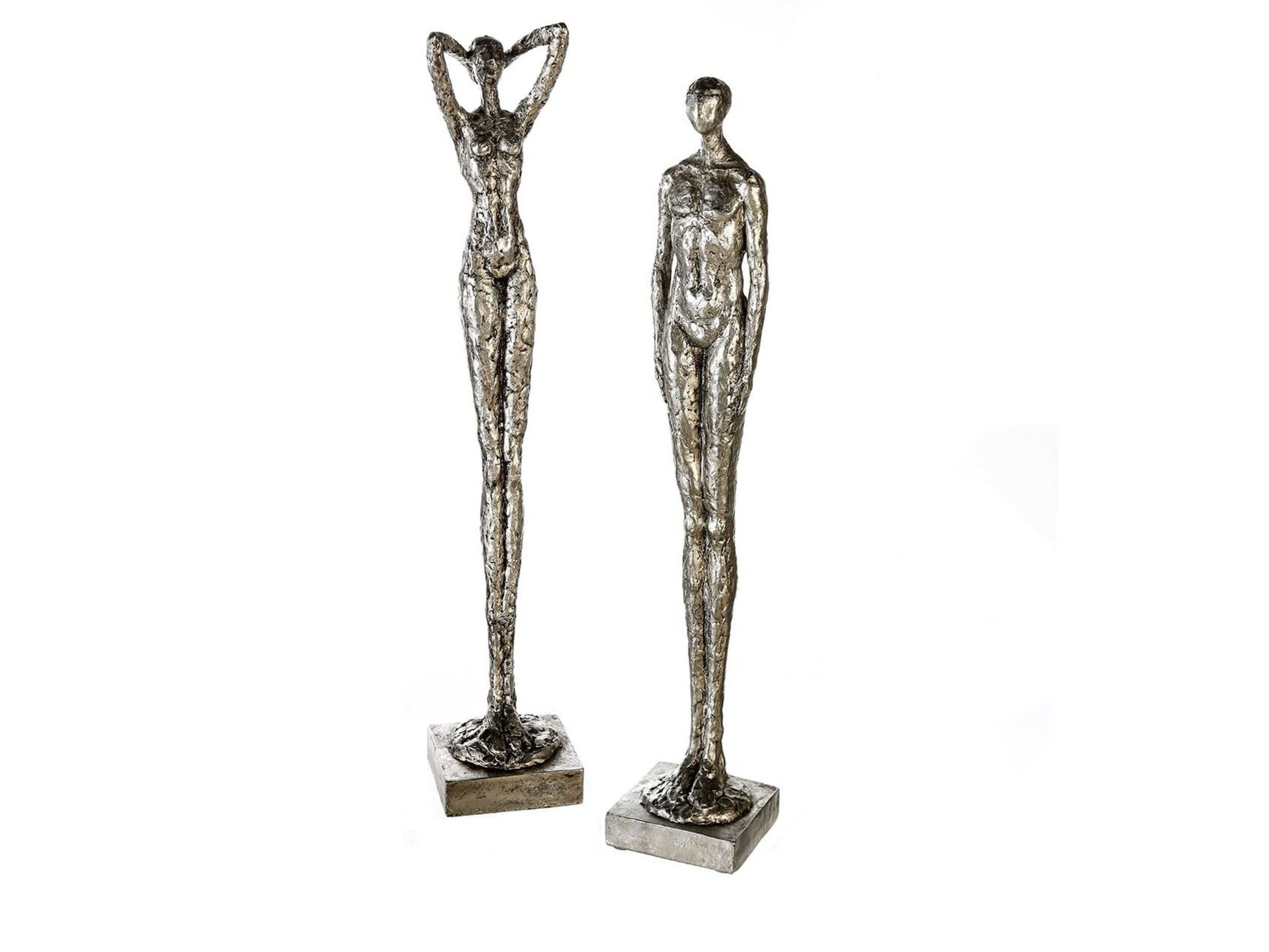 Figuren man vrouw - Zilver | H. 60 cm | 2-delig