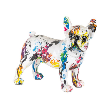 Franse bulldog met verfspatten beeld | Graffity | H. 19 cm