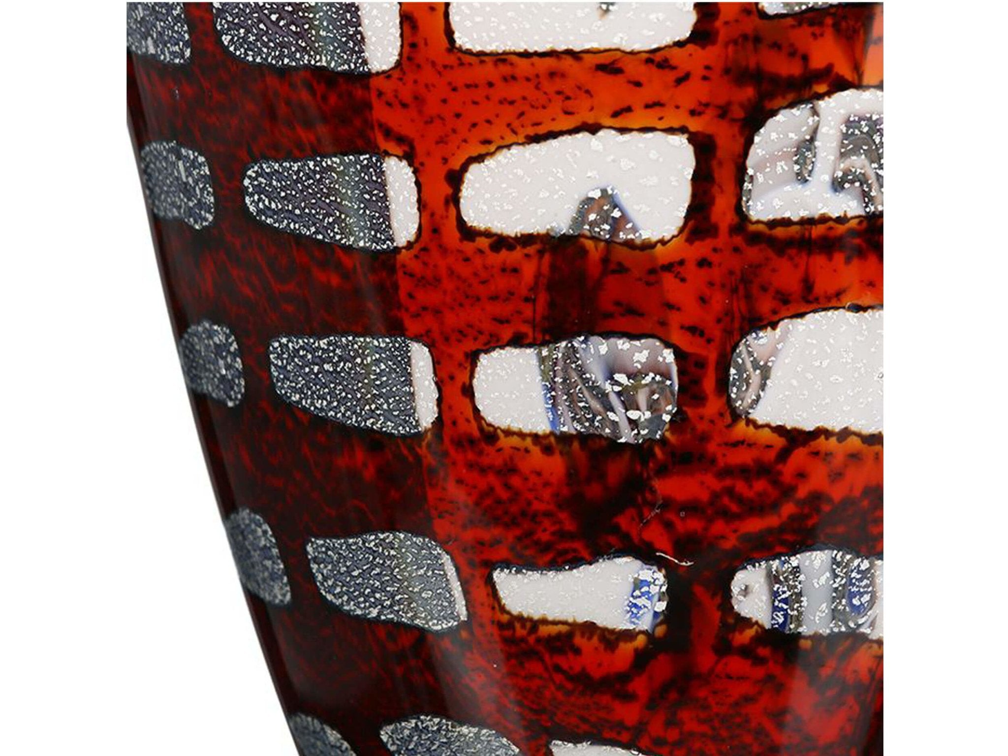 Vaso di design rosso in vetro artistico | Enigma | H. 19 cm