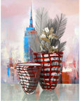 Sfeerbeeld met glass art vazen rood - wit - zwart