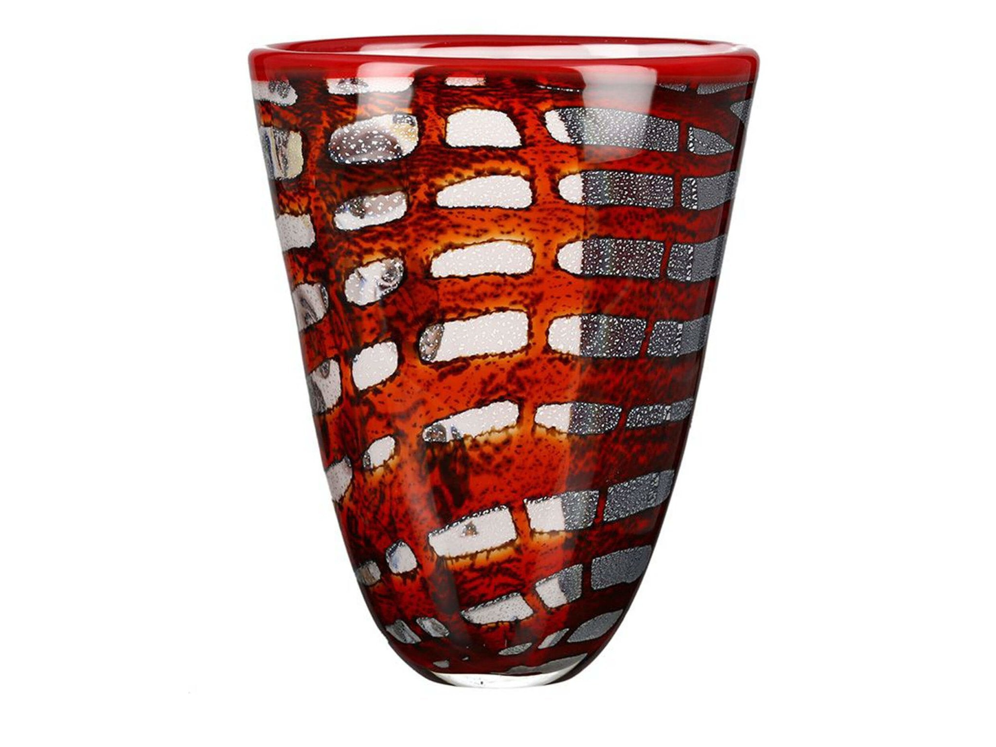 Glass Art Rode Design Vaas | Enigma | H. 24 cm