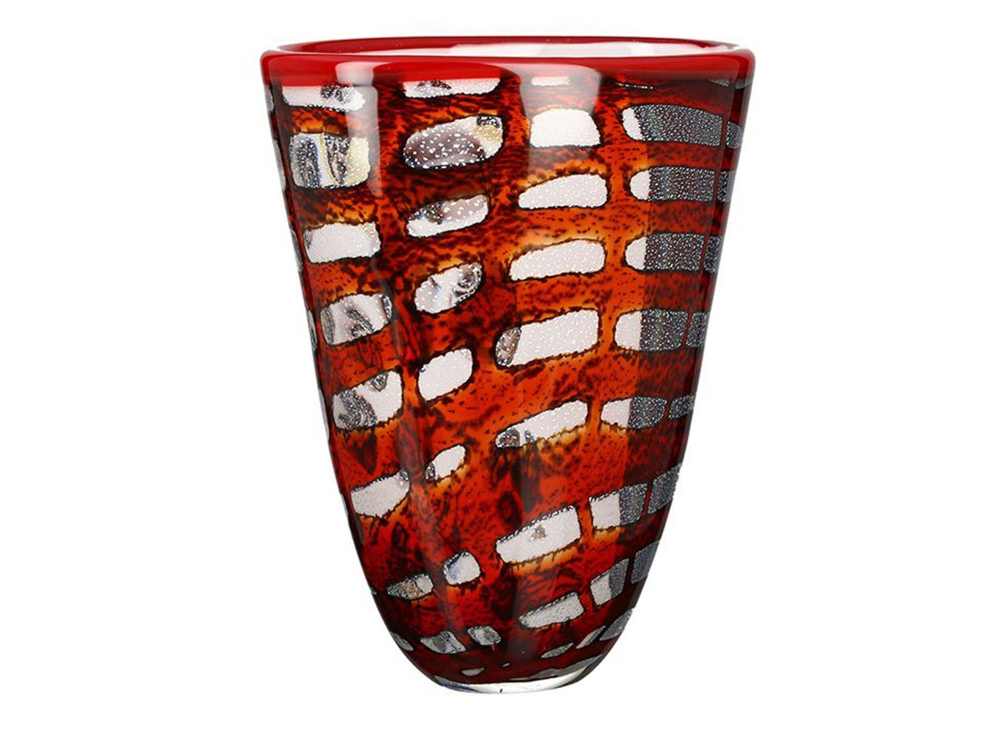 Moderne glaskunst vaas rood 24 cm