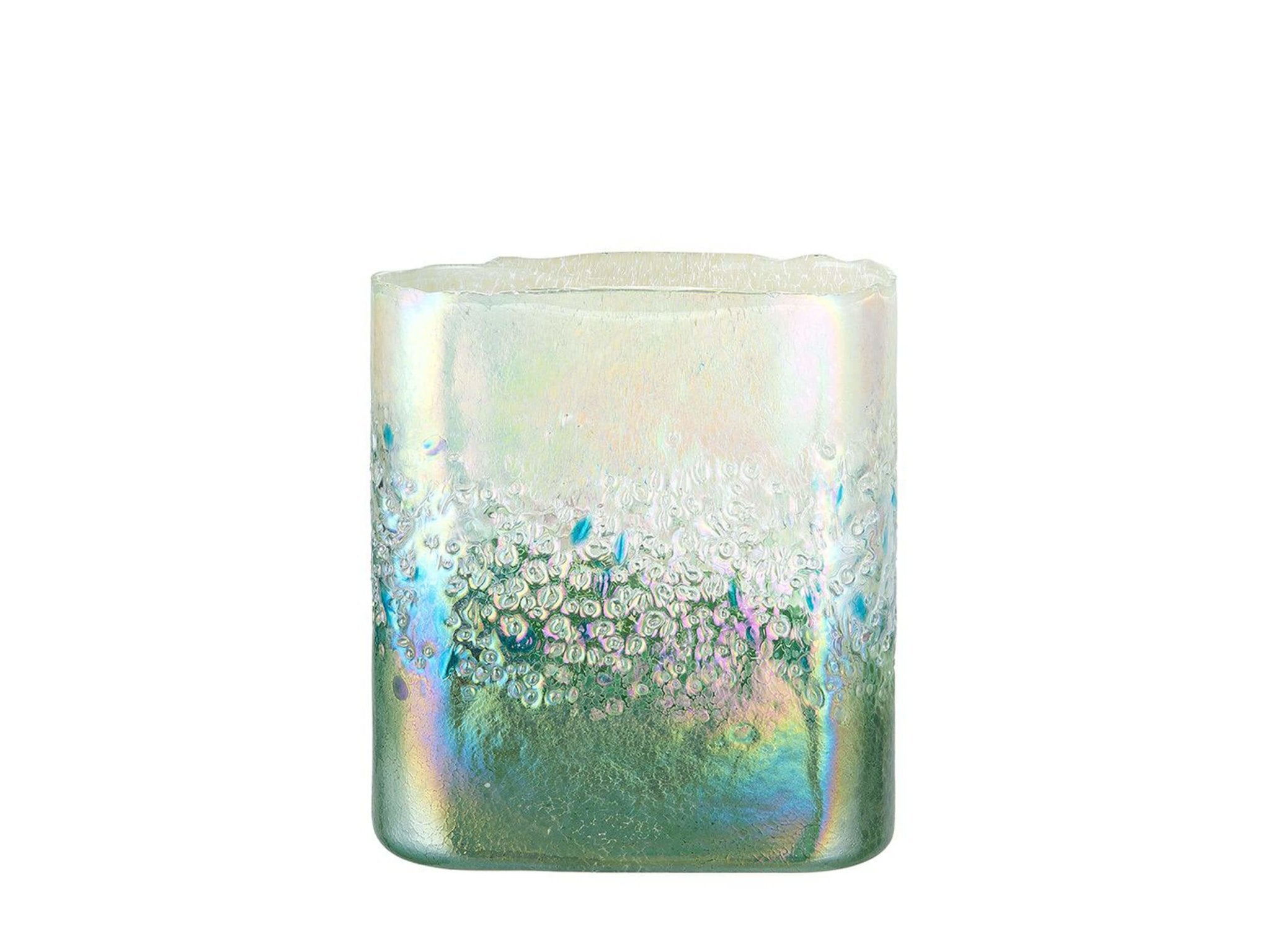 Glazen tafelvaas - Groen/Parelmoer | Marquis | H. 19,5 cm