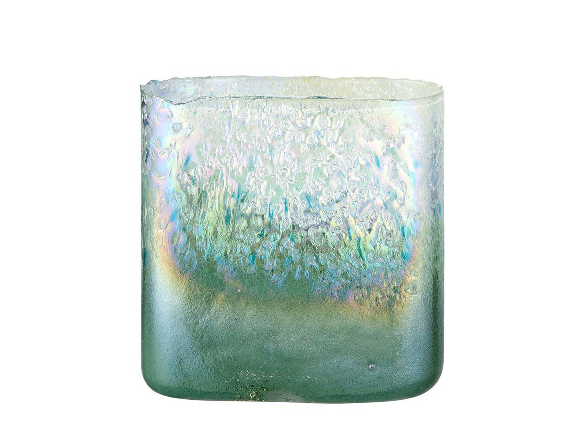 Glazen tafelvaas - Parelmoer/Groen | Marquis | H. 21,5 cm