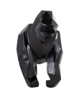 Vooraanzicht van Koko de gorilla als polygoon beeld in zwart polyresin