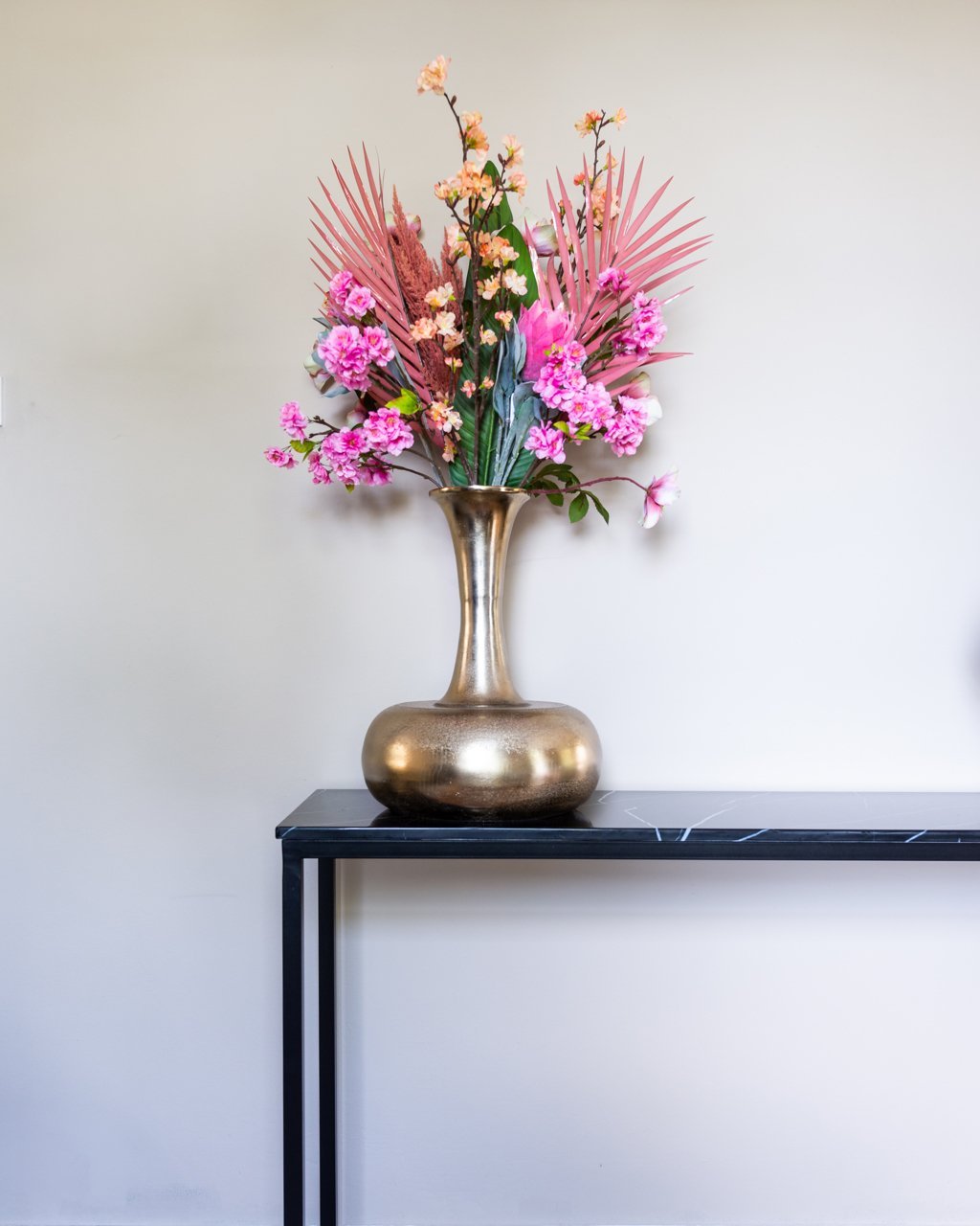 Vaso in alluminio dorato | Esila | H. 45 cm