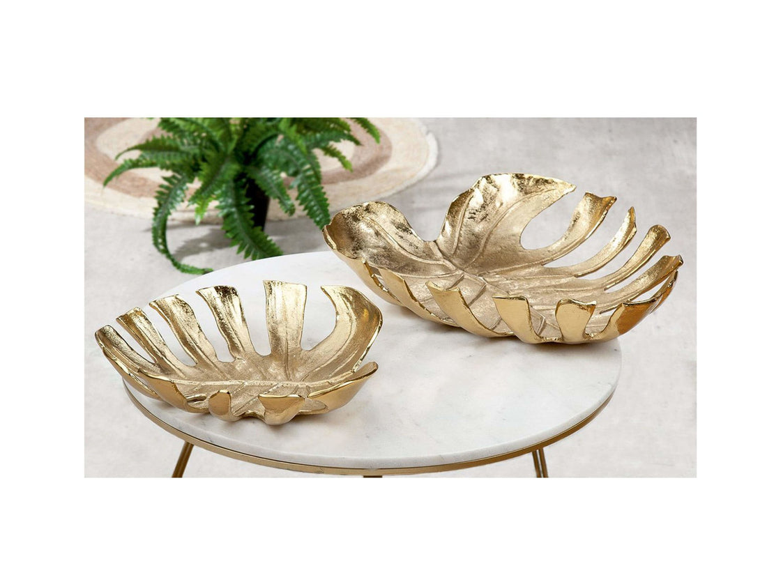 Decoratieve gouden schalen in blad vorm - 2 maten