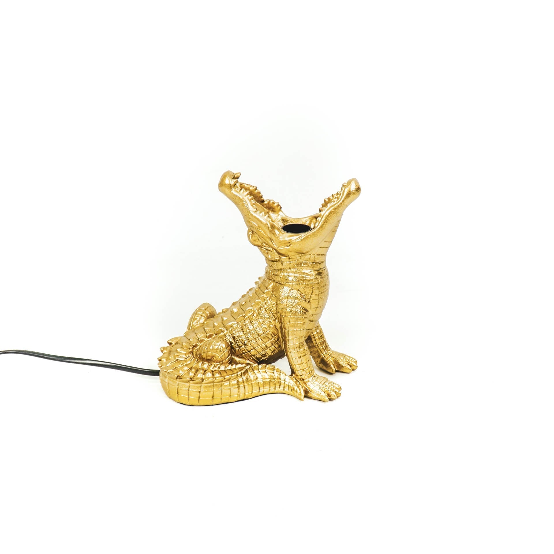 Gouden Krokodil lamp | H. 18,5 cm - Koop dierenlampen