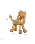 Maataanduiding: Gouden Poedel ballon hond beeldje | Miro | H. 23 cm - Decoratie beeldjes van Richmond interiors