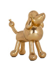 Gouden Poedel ballon hond beeldje | Miro | H. 23 cm
