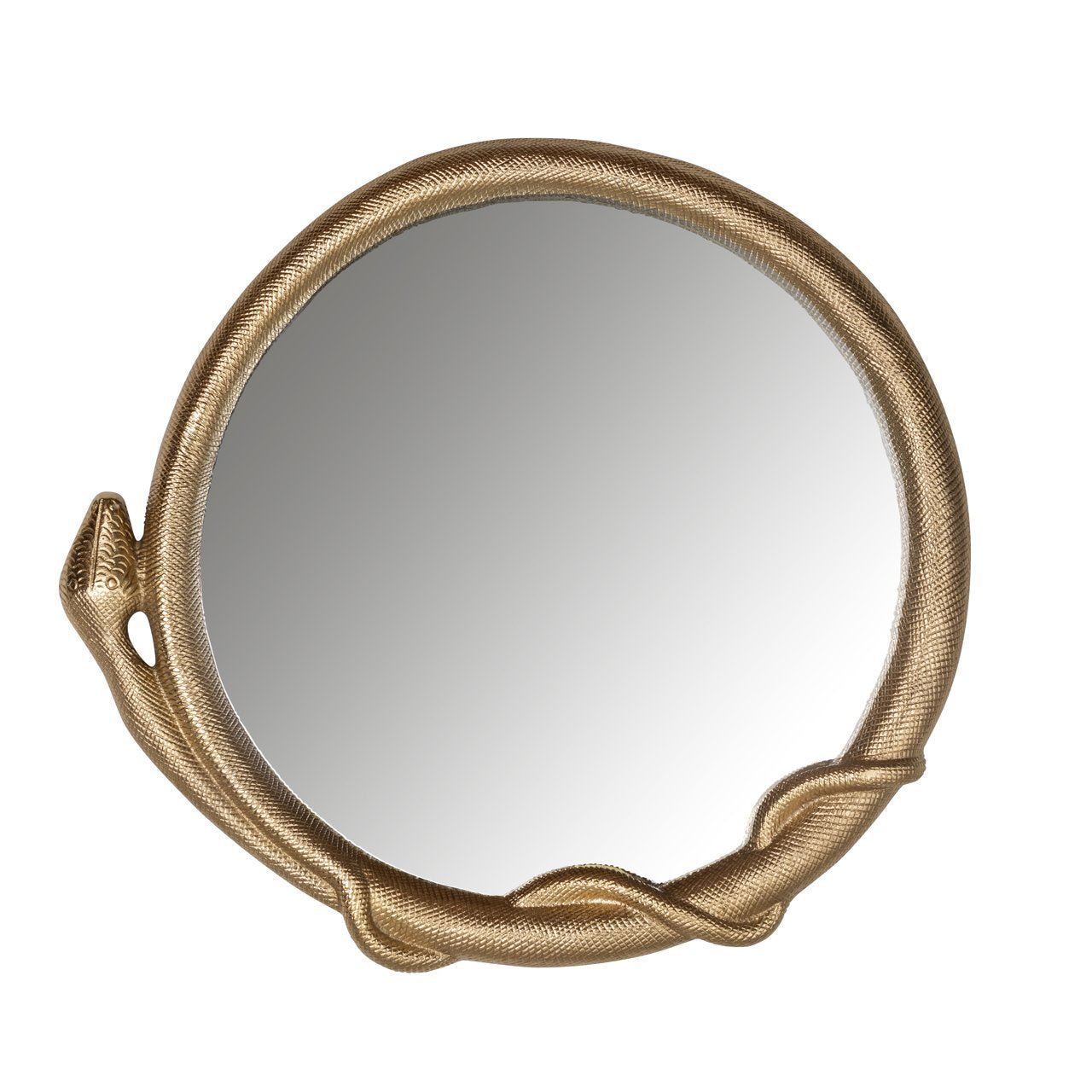 Gouden ronde spiegel met slang frame | Fiona | 80x74 cm
