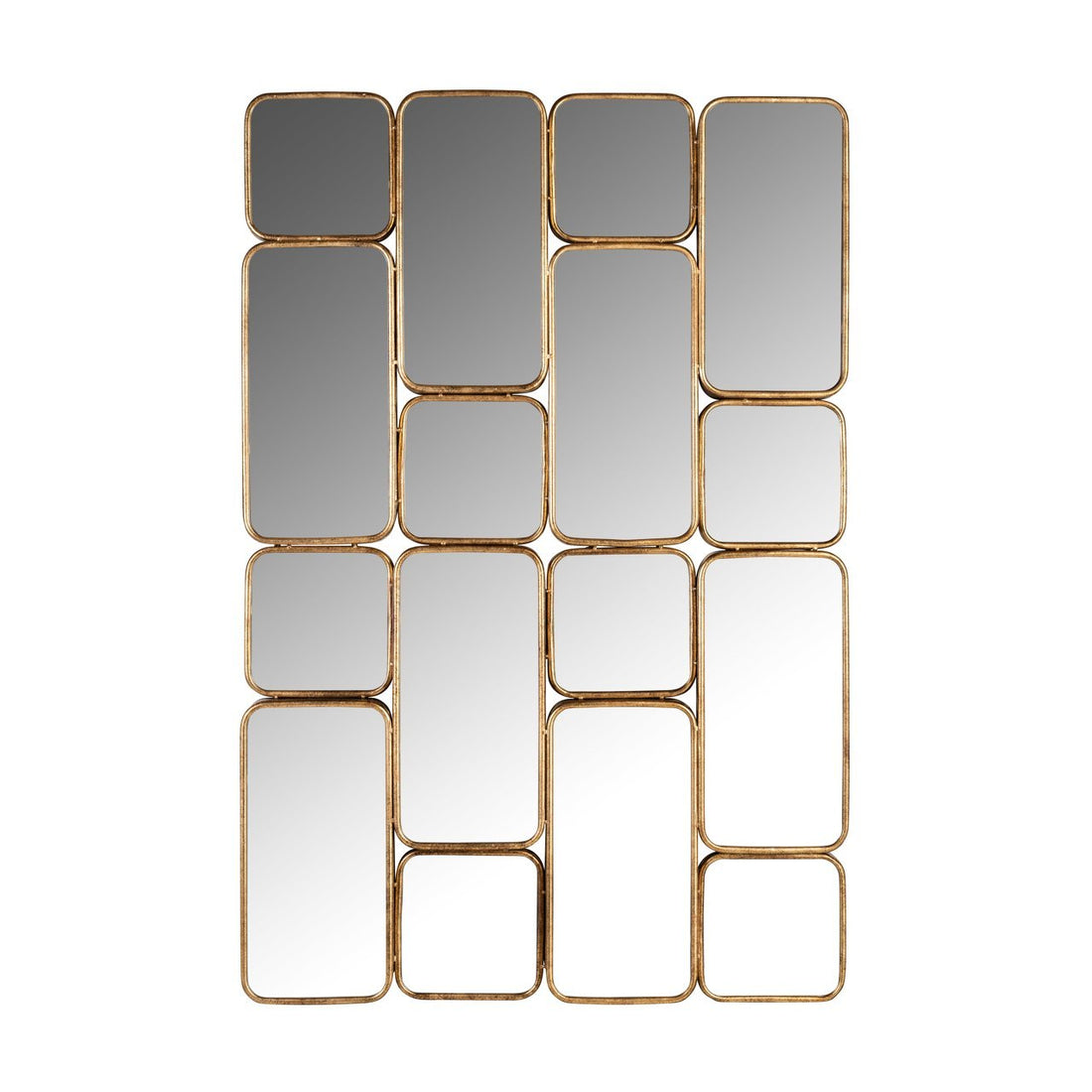 Goudkleurige metalen spiegel | Birche | 73x108.5 cm