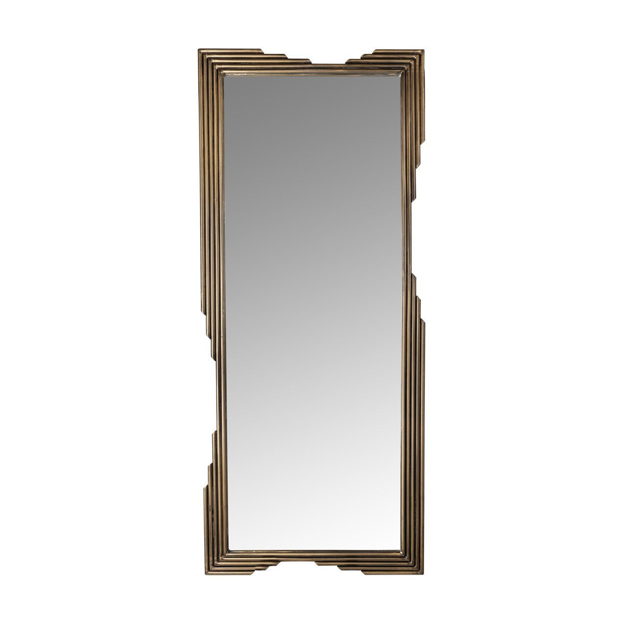 Rechthoekige spiegel van Richmond interiors in antiek gouden metalen lijst