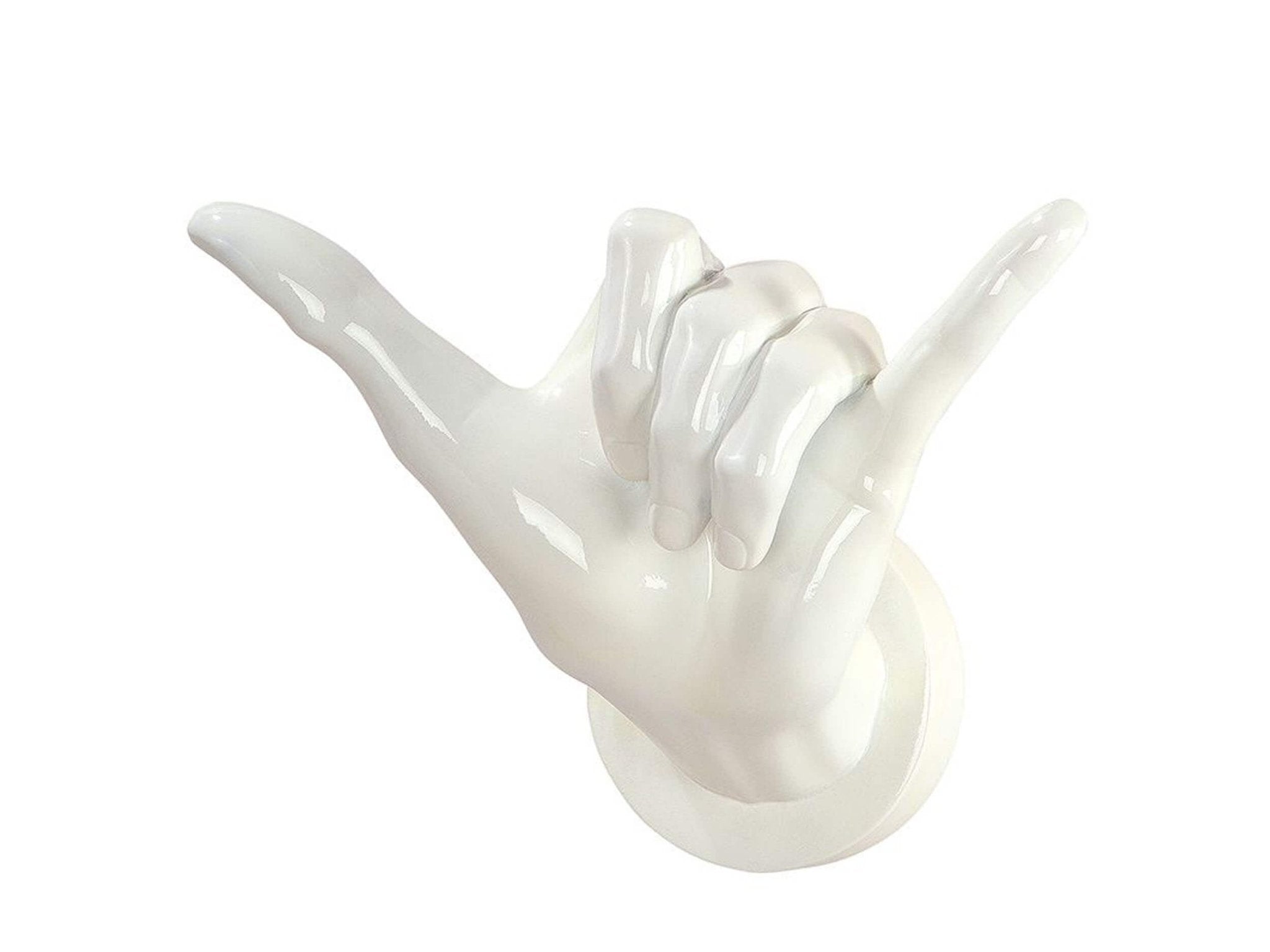 Wanddecoratie Hand - Wit | Call me | H. 14 cm