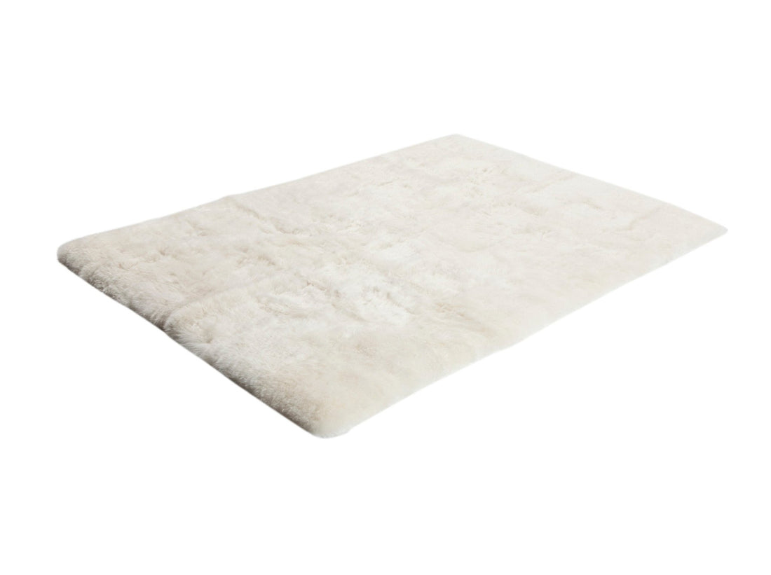 Luxe en zachte schapenvacht vloerkleed in wit, 120x180cm