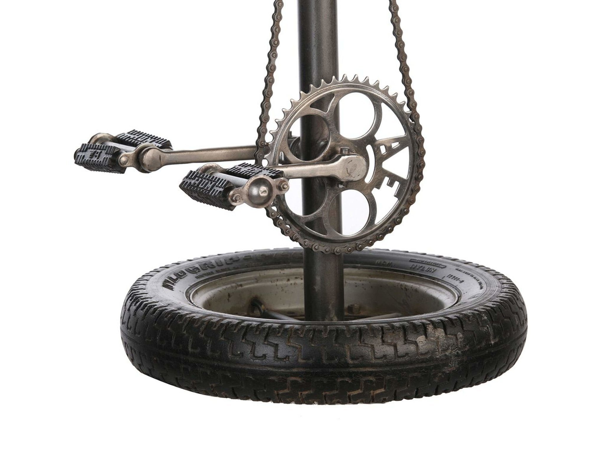 Industriële metalen barkruk met pedalen | Wheel | H. 76 cm
